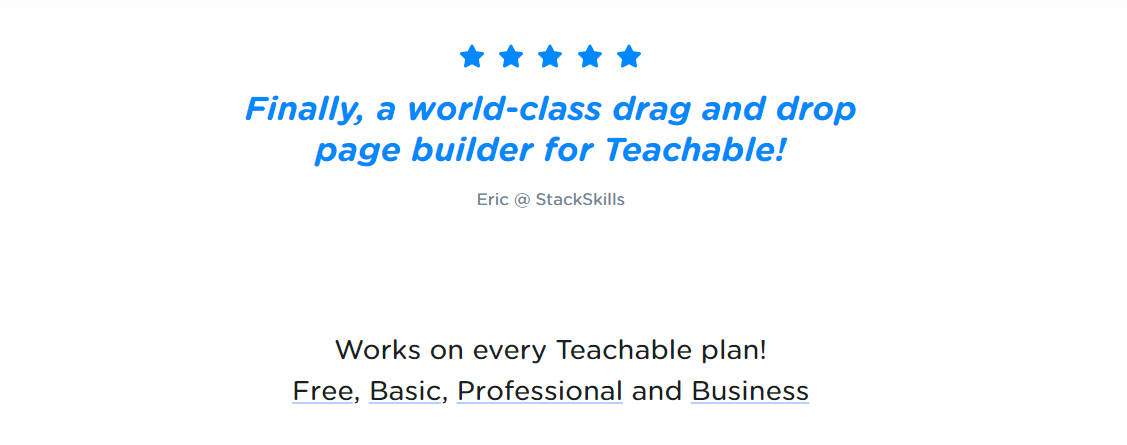 Teachable Page Builder- Teachable plans 
