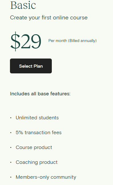 Teachable-Basic Plan Price
