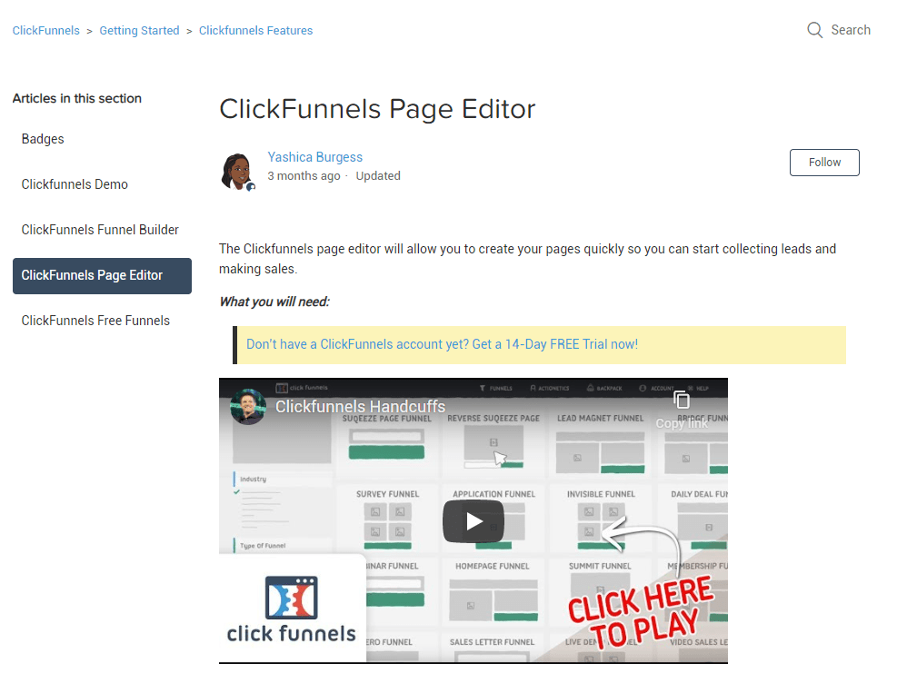 ClickFunnels Page Editor