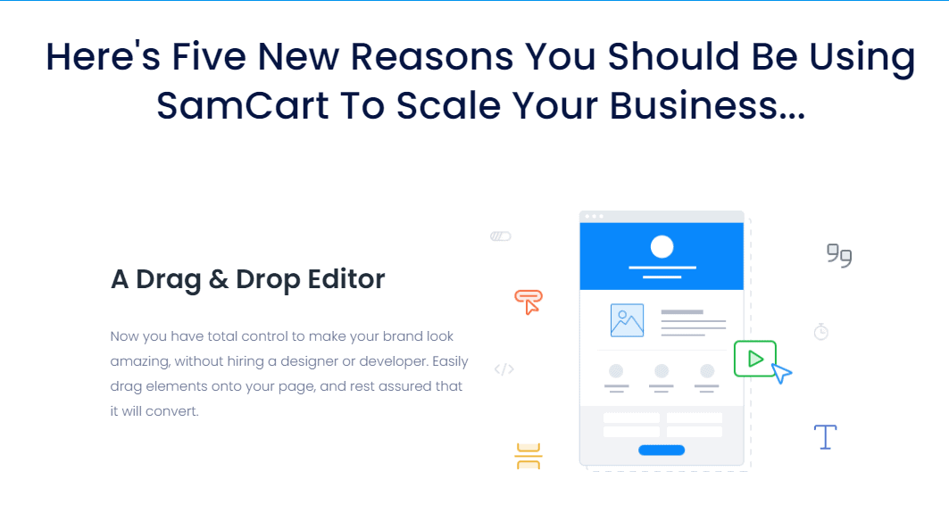 Drag and Drop Builder - How SamCart Works Perfectly With Kajabi