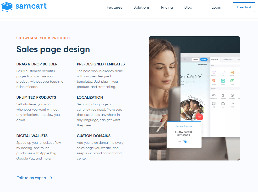 Samcart Sales Page Design