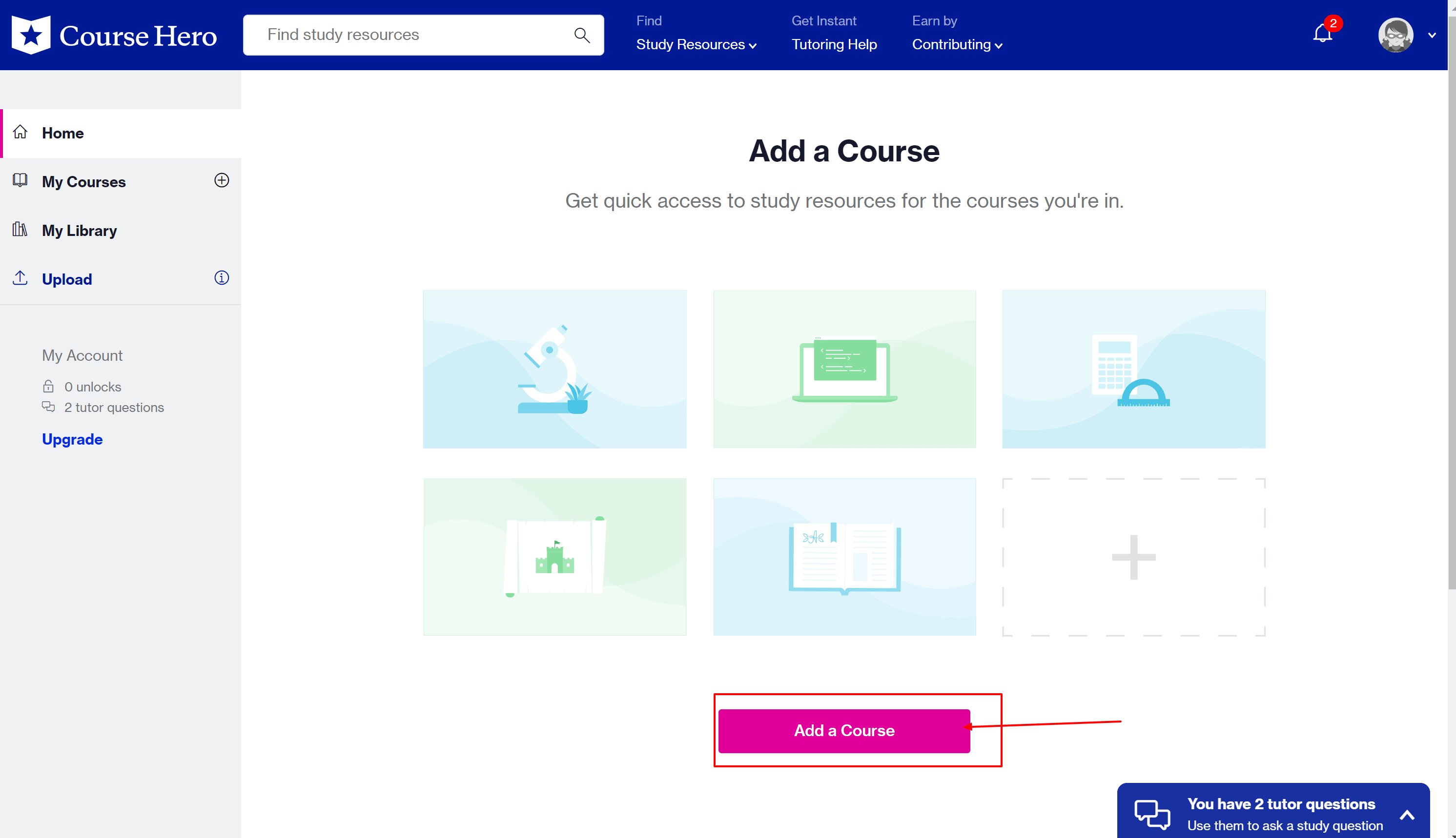 Course-Hero-dashboard-and-discounts