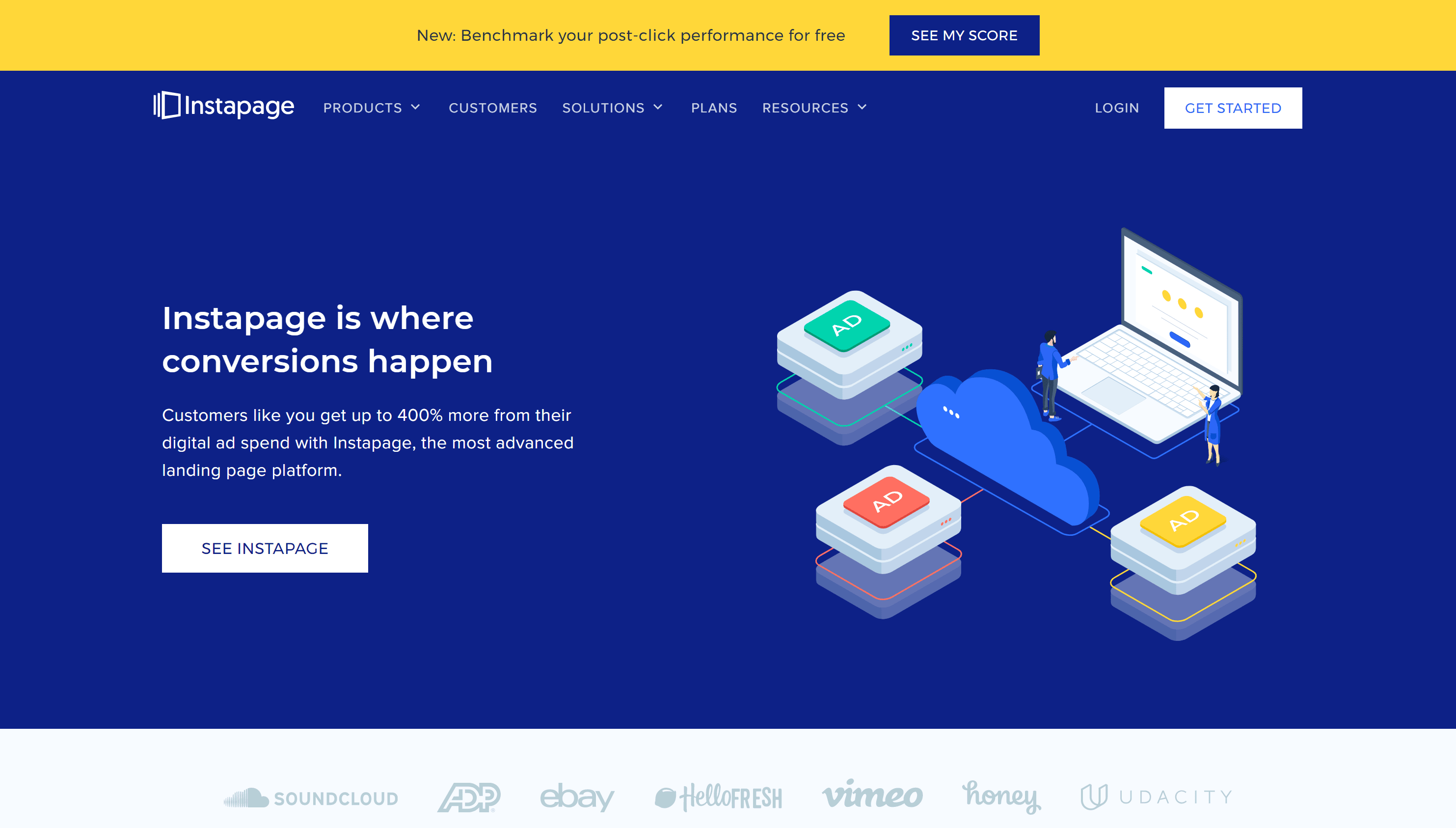 Instapage homepage