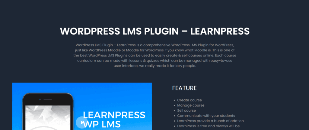 LearnPress Features- LearnPress Vs LifterLMS