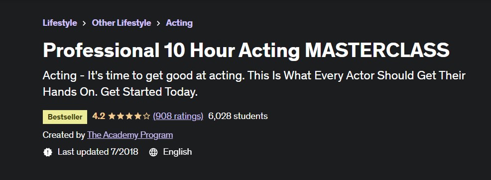 Professional 10-Hour Acting MasterClass