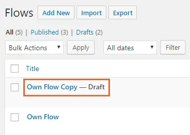 Creating draft in Cartflows