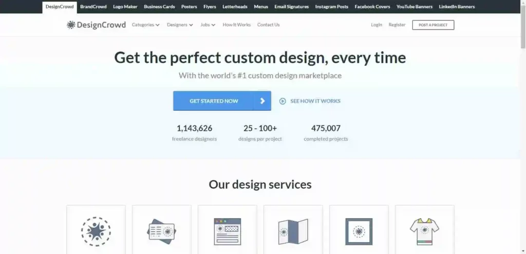 Designcrowd – die besten Websites, um NFT-Künstler zu engagieren