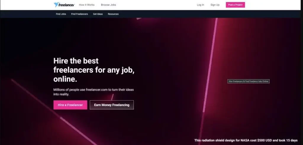 Freelancer.com - best sites to hire freelancer NFT artists