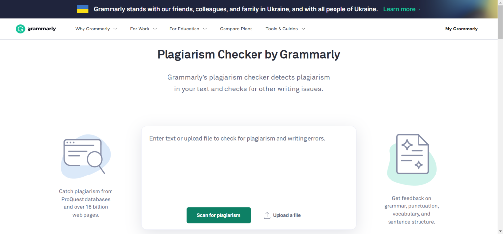 Grammarly plagiarism checker software