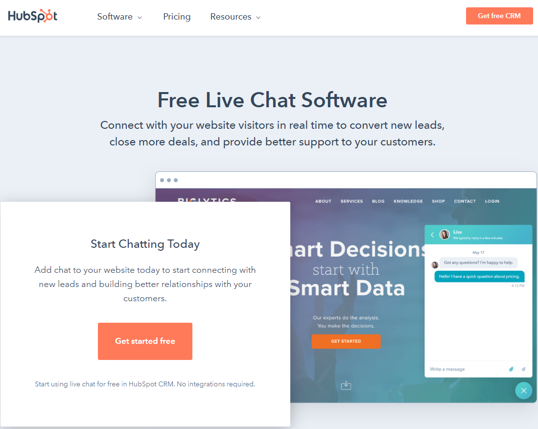 Hubspot Live Chat - HubSpot CRM Review