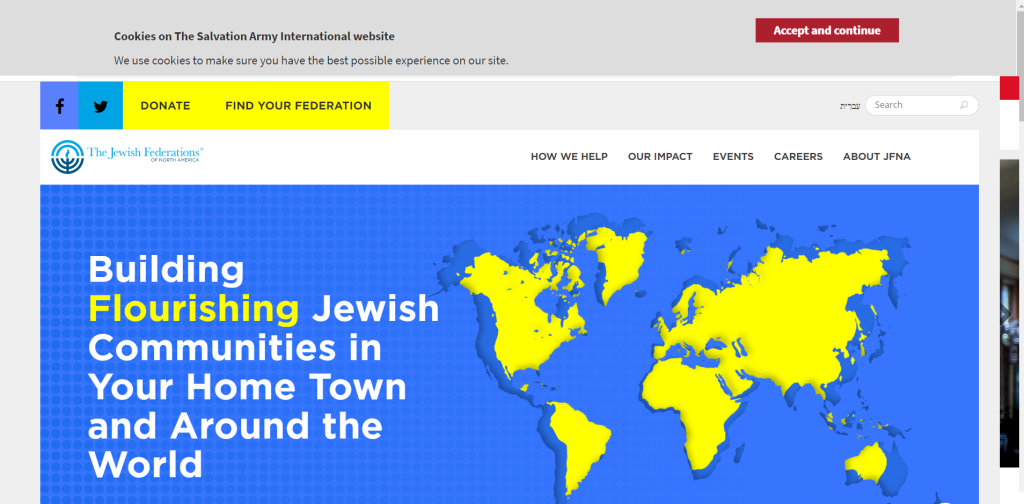 Jewish Federations of North America / best non-profit websites 