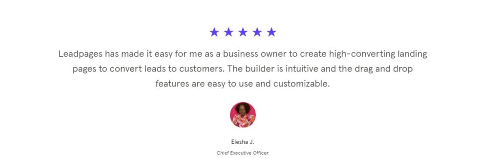 Leadpages customer reviews
