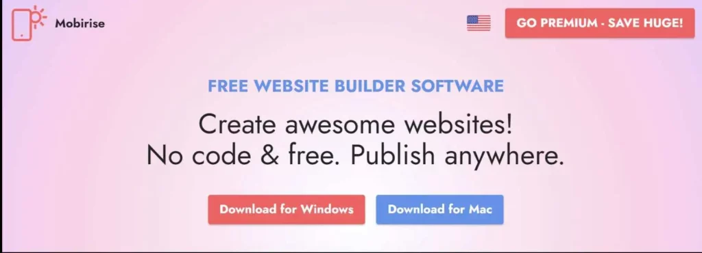 Mobirise- best offline website builder
