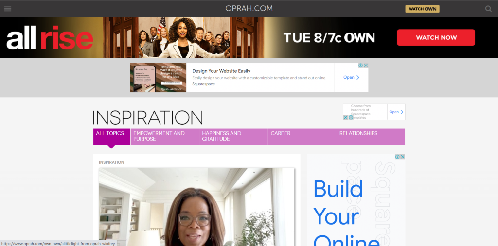 Oprah Winfrey / motivational speaker websites 
