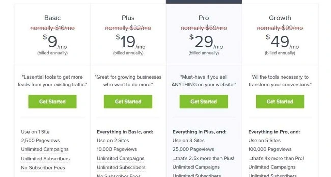 OptinMonster-pricing options
