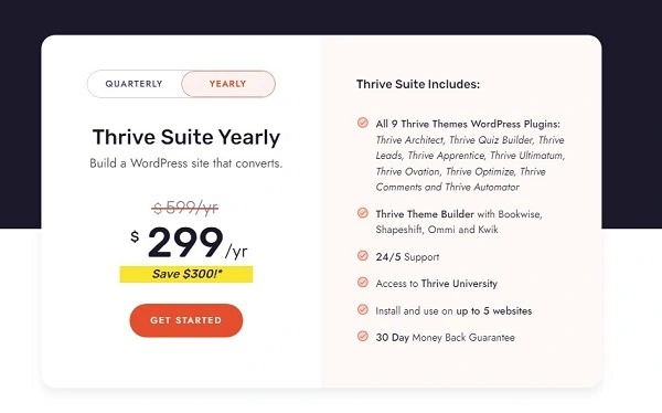 Thrive Suite pricing plans