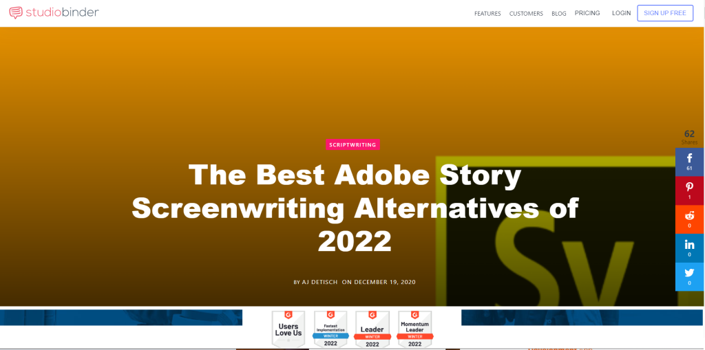 adobe story / best screenwriting software