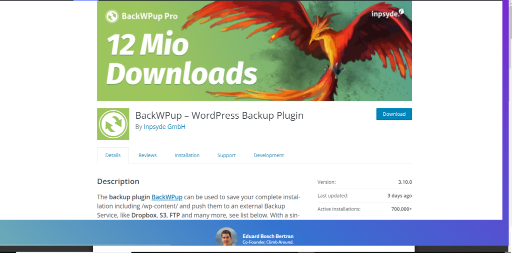 backWPup/ Best WordPress Backup Plugins 