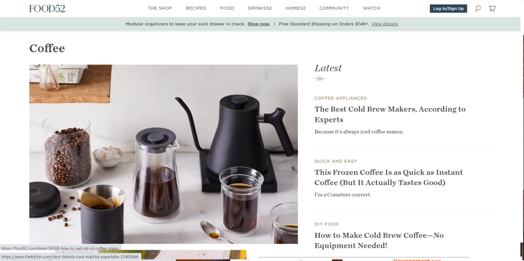 food52 / best coffee websites