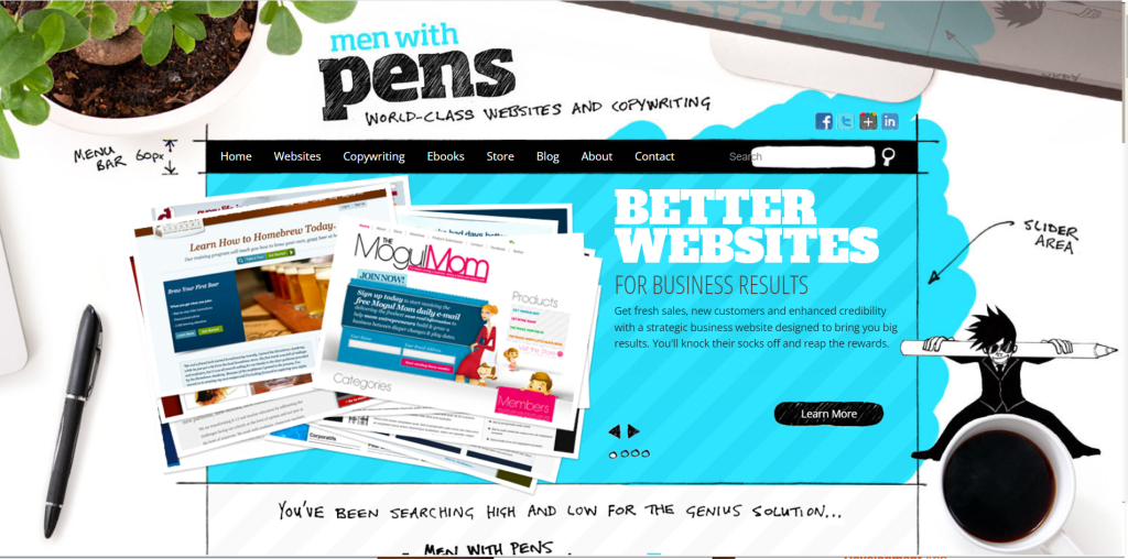men with pens / best copywriter websites