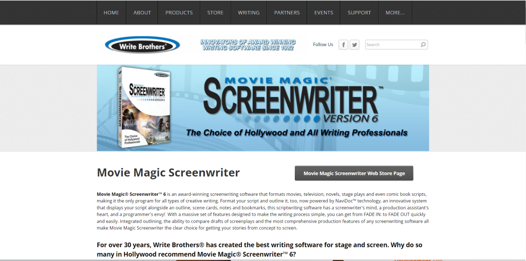 movie magic / best screenwriting software