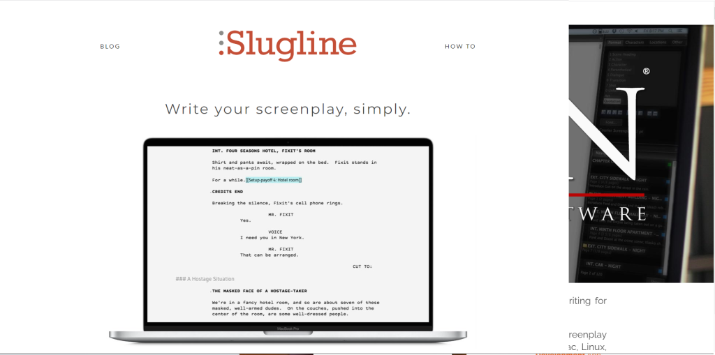 slugline / best screenwriting software