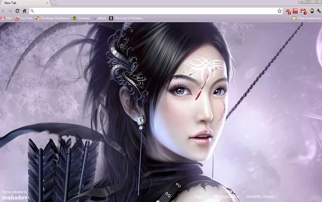 Warrior Girl Google Chrome Theme