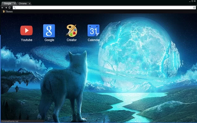 Wolf and the Ice Planet Google Chrome Theme