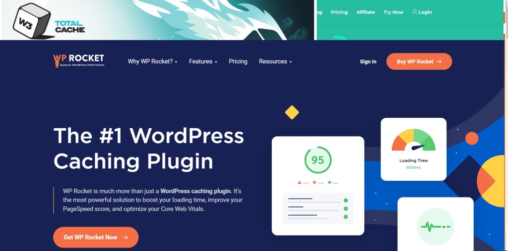 WP Rocket/ Best WordPress Cache Plugins 